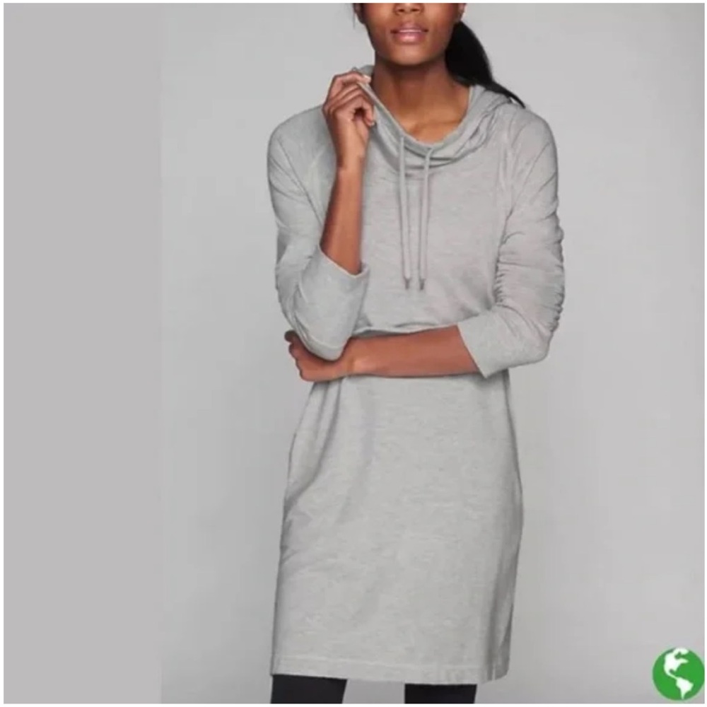 Athleta Light Gray Cowl Neck Sweater Dress